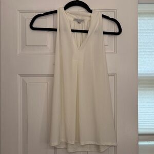 Green Envelope Cream V-Neck Sleeveless Blouse